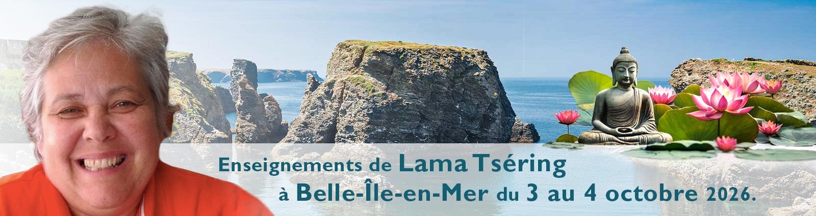 photo de Lama Tséring avec la mer en arrière plan